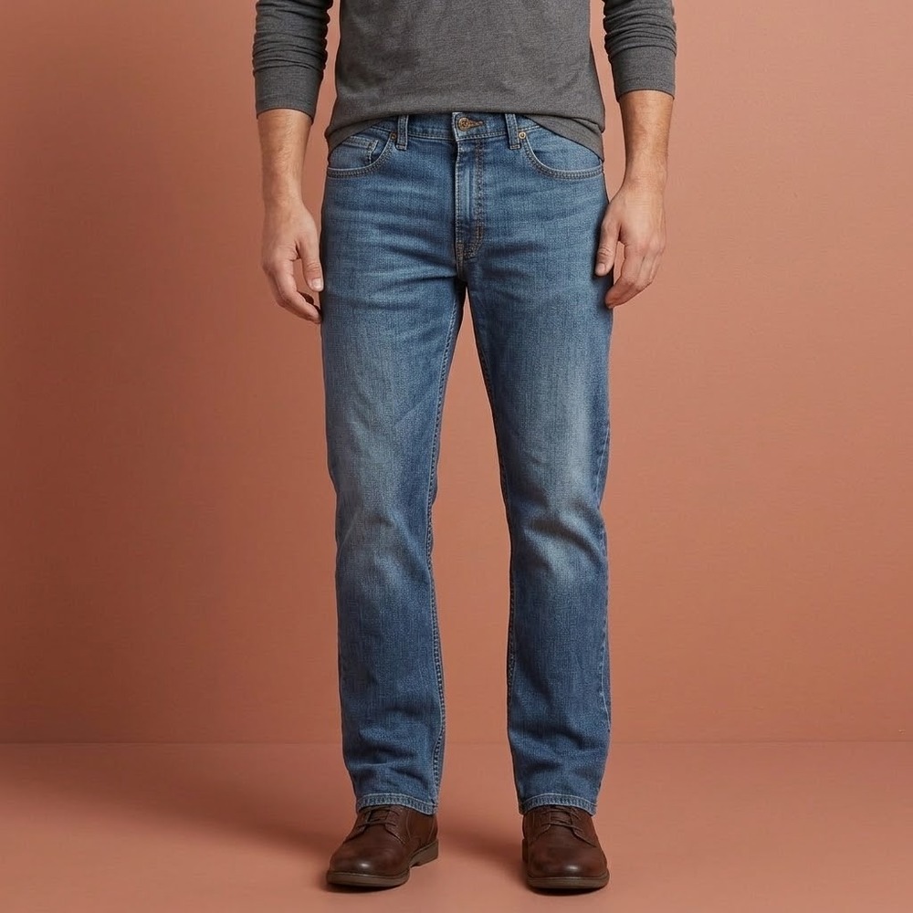 Lee Premium Select Men's Jeans 36x30 Blue Denim Regular Fit Straight Leg